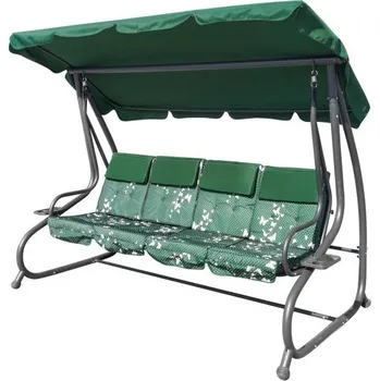 Zahradní houpačka Mamido Zahradní houpačka XXL zelená s motýlím motivem