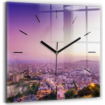 Hodiny Nástěnné hodiny Wallfluent fialové 30 cm