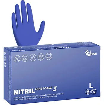 Pracovní oblečení Nitrilové rukavice s hydratací Espeon Nitril Moistcare 3 - 100 ks, tmavě modré, velikost L (100190) + dárek zdarma