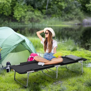 Postel Kempinková skládací postel 183x66x33 cm | černá + stříbrná