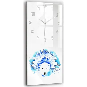 Hodiny Skleněné nástěnné hodiny tiché ručičky Obývací pokoj Medvěd na ledovém pozadí 30x60
