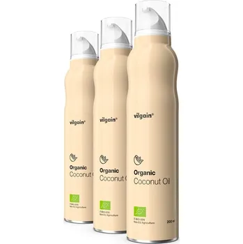 Přisada na vaření a pečení Vilgain Kokosový olej ve spreji BIO – 3×&nbsp;200&nbsp;ml