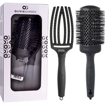 Kosmetická sada Dárková sada kartáčů na vlasy Olivia Garden Black Label + dárek zdarma