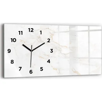 Hodiny Minimalistické skleněné nástěnné hodiny s S Potiskem, elegantní mramorový design, 60x30 cm