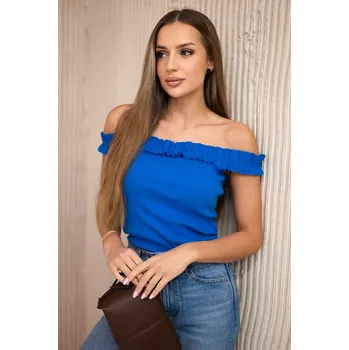 Dámská halenka Blůza s volánky v modrofialové barvě Kesi modrá 3095797