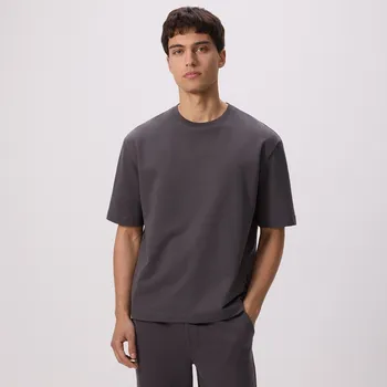 Pánské tričko Reserved - Bavlněné boxy tričko - tmavě šedá - 8681H-90X - 8681H-90X-XL