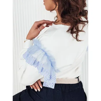 Dámské oblečení Dámská mikina bez kapuce FALGIT Barva Ecru DSTREET DStreet bílá 2698389