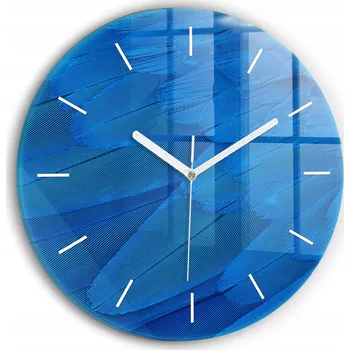 Hodiny Čtvercové Skleněné Nástěnné Hodiny Do Moderního Interiéru Ptačí Pero průměr 30 cm