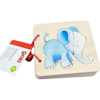 Dřevěná hračka Goki dřevěná obrázková knížka pro nejmenší Druh: Slon