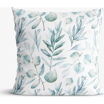 Povlak na polštářek Bavlněný povlak na polštář Deluxe - Akvarelové lístky 50 x 60 cm