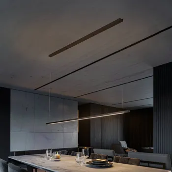 Quitani Talon LED závěsná lampa černě eloxovaná 32W - Stříška - 148 cm, šířka 5 cm, výška 3 cm černý matný elox LED 32 W celkem - Doprava zdarma