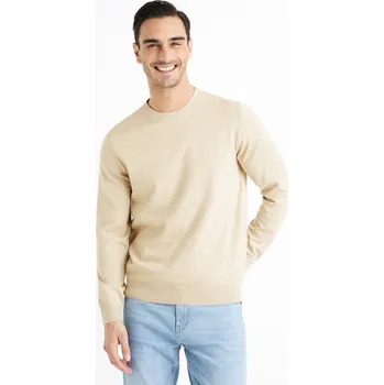 Pánský svetr Celio Bavlněný svetr Decotonv - Pánské Celio krémová 2507563