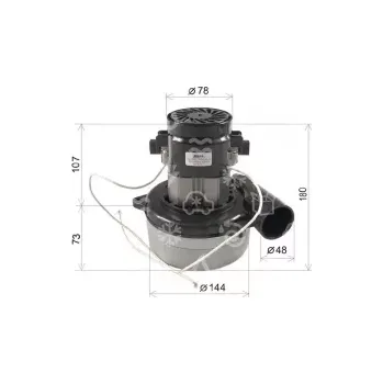 Vysavač motor vysavače 1200 W/230 V, SKL, JACUZZI, tangenciální, 6010-34
