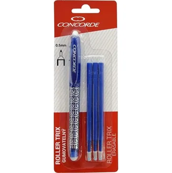 Roller Concorde Trix gumovatelný, 0,5 mm, modrá náplň + 3 ks náplně