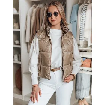 Dámská vesta Dámská krátká oboustranná vesta CHIPUFF velbloudí barva