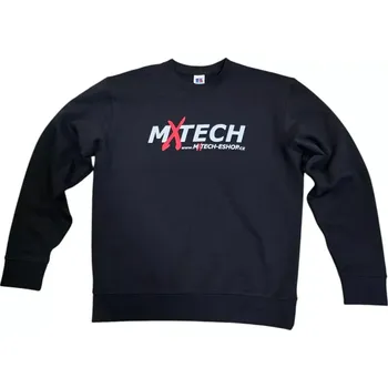 Pánská mikina Pánská mikina s dlouhým rukávem bez kapuce MXTECH černá s potiskem velikost XL