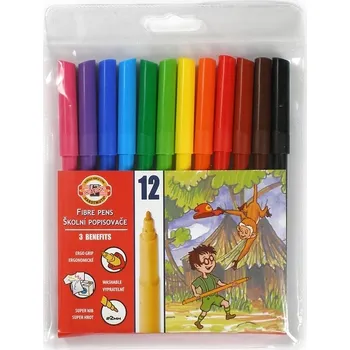Barevné Fixy , školní popisovače , barevné fixy sada barevných fixů Koh-I-Noor, fixy 12 ks