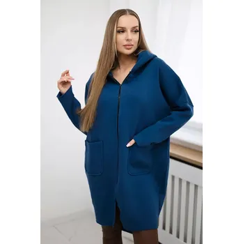 Dámská mikina Zateplená mikina s delšími zadními džíny Kesi modrá 3100944