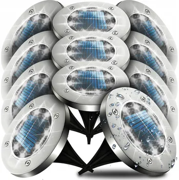 Venkovní osvětlení Solární lampa zapichovací lampa MAXSELL stříbrná 12,6 cm 12 ks