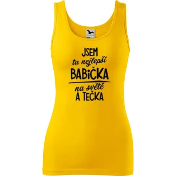 Dámské tričko DOBRÝ TRIKO Dámské tílko s potiskem Nejlepší babička na světě Velikost: L, Barva: Žlutá