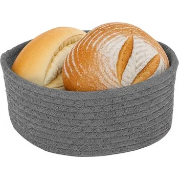 chlebník Košík na chléb LifeStyle 22 cm, tmavě šedá bavlna