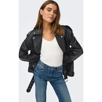 Dámská casual bunda Černá dámská koženková bunda ONLY Vera - Dámské Only černá 2580717