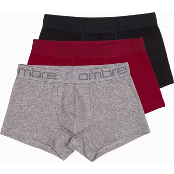 Pánské spodní prádlo Ombre Men&#039;s cotton boxer shorts with logo - 3-pack mix Ombre šedá 2575619