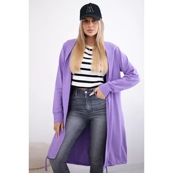 Dámský svetr Kardigan s potiskem oversize fialové barvy Kesi fialová 3096373