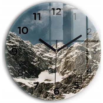 Hodiny Čtvercové Skleněné Nástěnné Hodiny Do Kanceláře S Potiskem Hory Watzmann fi60 cm