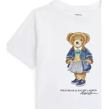 Chlapecké tričko Dětské bavlněné tričko Polo Ralph Lauren bílá barva, 312965155001 00X, vel. 90-100