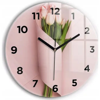 Hodiny Nástěnné hodiny Wallfluente růžové 30 cm