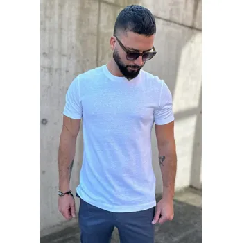 Pánská móda Pánské tričko BOSS Black H-Thompson 28 50537488 bílé Velikost: XXL