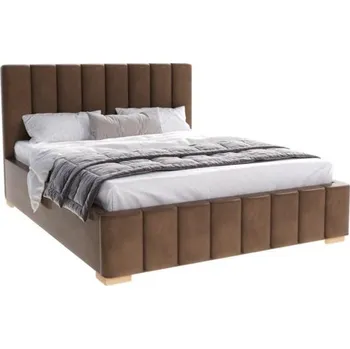 Postel Čalouněná postel AUSTIN 120x200 cm Hnědá Trinity s úložným prostorem kovový rošt