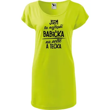 DOBRÝ TRIKO Dámské tričko/šaty Nejlepší babička na světě Velikost: S, Barva: Limetková