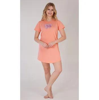 Dámská noční košile Dámská noční košile s krátkým rukávem Super girl - meruňková - S