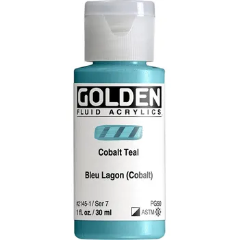 Vodová barva Akrylová barva Golden Fluid - 2145 Cobalt Teal Objem: 30 ml