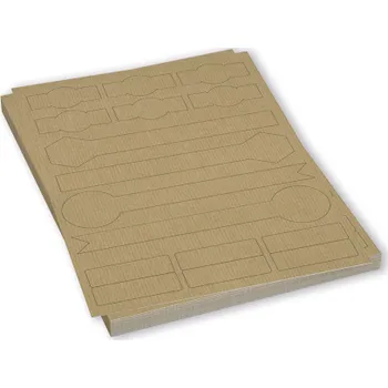 Samolepící etiketa Libovolný rozměr a tvar etiket na archu - etikety PRINT hnědý proužkovaný papír