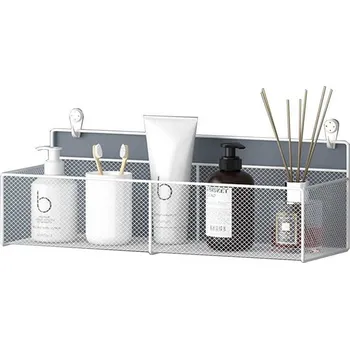 Drátěná police VERK GROUP Bílá závěsná police s drátěnými stěnami CY-0129 – elegantní úložný systém