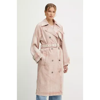 Dámský kabát Džínový trenčkot MICHAEL Michael Kors růžová barva, MS520H84LN 39X, vel. S