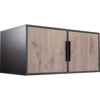 Šatní skříň ArtStol Nástavec na skříň LATI D2 | černá/dub viking