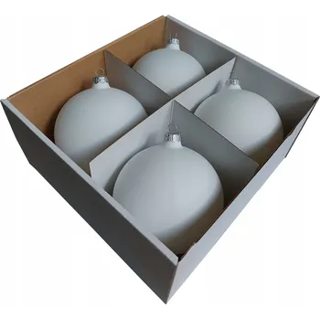 Vánoční dekorace Vánoční Baňky Skleněné VELKÉ Vánoční BÍLÉ MATNÉ extra SNĚŽNĚ BÍLÉ matné 12 cm