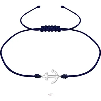 Náramek All4Silver Náramek na šňůrce kotva stříbro S1251