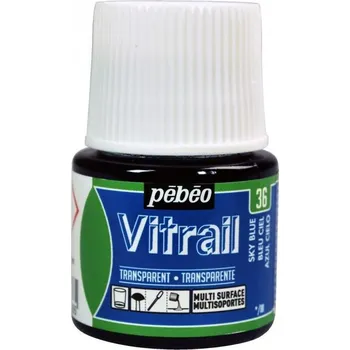 Výtvarná barva Barva na sklo, kov, keramiku, porcelán Vitrail 45ml – 36 nebeská modrá