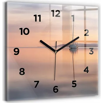 Hodiny Skleněné hodiny s motivem Velké nástěnné s grafikou Tiché jezero Balaton USA