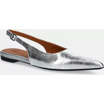 Dámské baleríny Kožené baleríny Vagabond Shoemakers HERMINE stříbrná barva, s odkrytou patou, 5733-183-79 5733.183.79 SLV, EUR 38