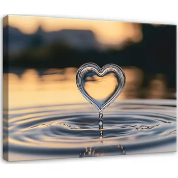 Obraz OBRAZ ABSTRAKCE SRDCE VODA DO LOŽNICE OBÝVACÍHO POKOJE KUCHYNĚ NA PLÁTNĚ 40x30