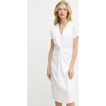 Dámské šaty Šaty BOSS bílá barva, mini, 50537964 00X, vel. 36