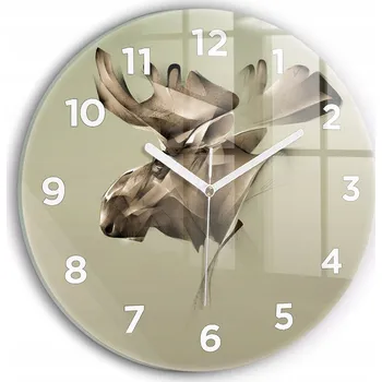 Hodiny Moderní skleněné foto hodiny na zeď tichý mechanismus Grafický los průměr 30 cm