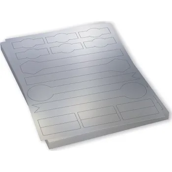 Samolepící etiketa Libovolný rozměr a tvar etiket na archu - etikety PRINT zrcadlově lesklá stříbrná polyesterová folie