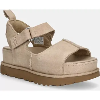 Dámské sandále Semišové sandály UGG Goldenstar Hi dámské, béžová barva, na platformě, 1167356-SAN 1167356.SAN 08X, EUR 36